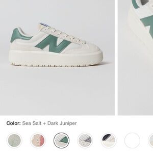 New Balance CT302 Cream and Green Sneakers Retro-Inspired Design
